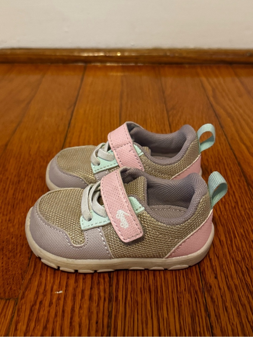 See Kai Run Pink, Gray & Mint Toddler Velcro Sneakers